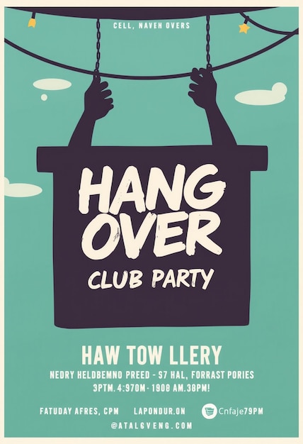 Photo hang over club party flyer