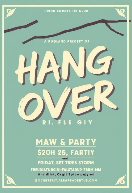 Photo hang over club party flyer