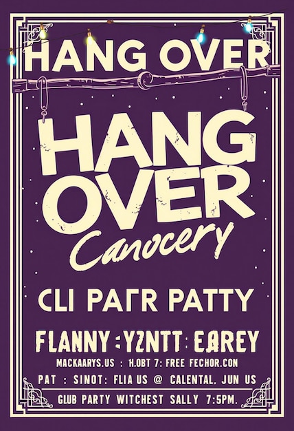 Photo hang over club party flyer