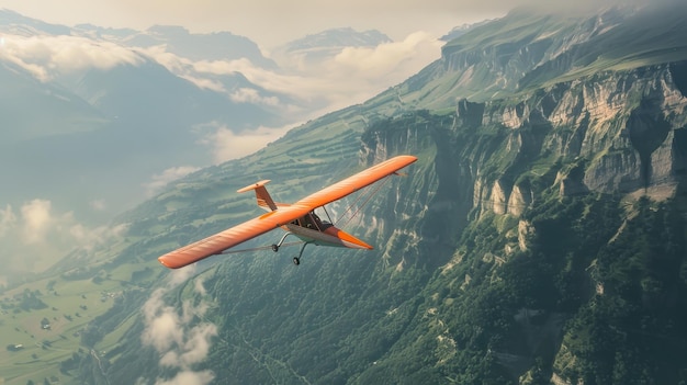 Photo hang gliders gliding over valleys