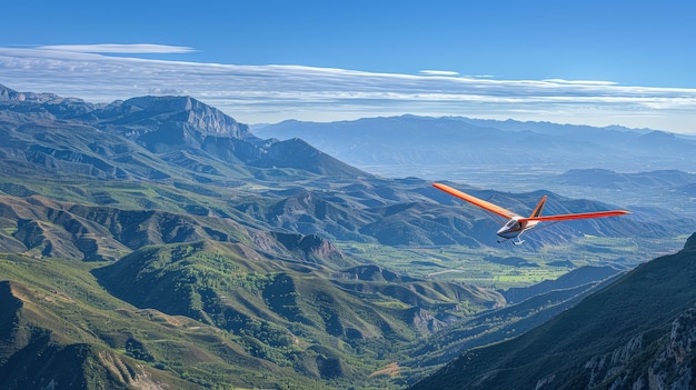 Photo hang gliders gliding over valleys