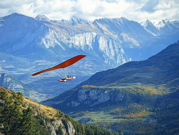 Photo hang gliders gliding over valleys