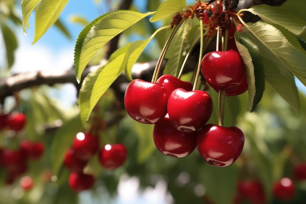 Hanging Cherries on a Tree