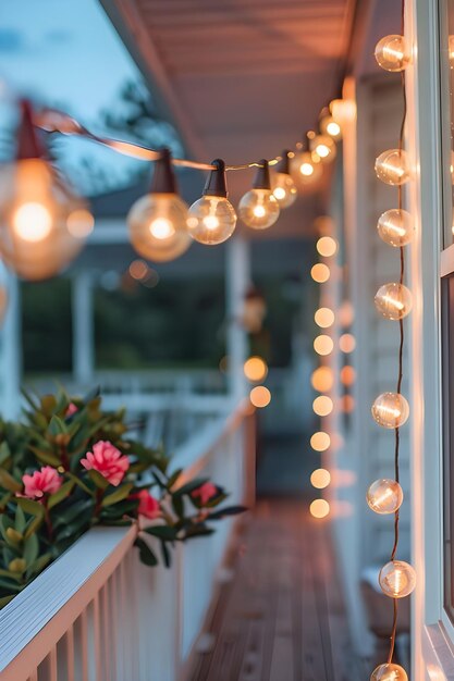 hanging lights on a porch