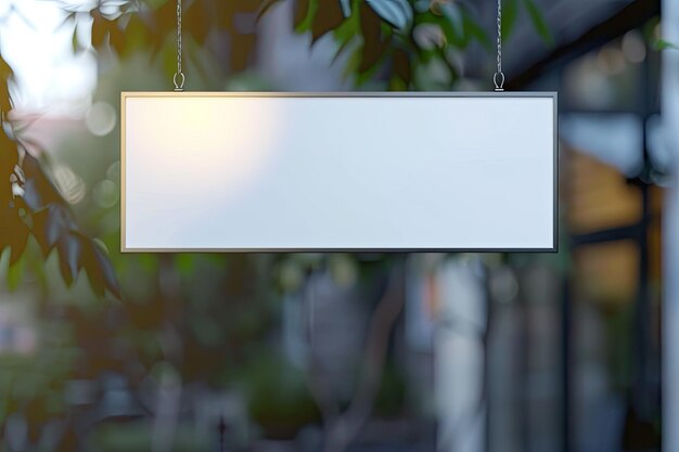 Photo hanging sign board mockup