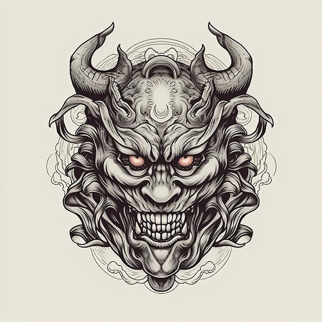 hannya japanese vector illustration for t shirt