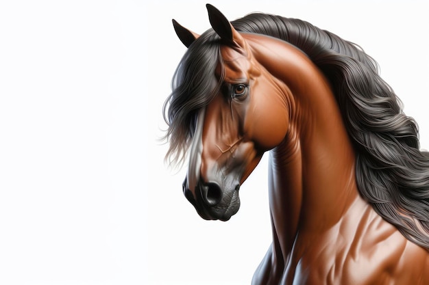 Hanoverian Horse isolated on solid white background ai generative