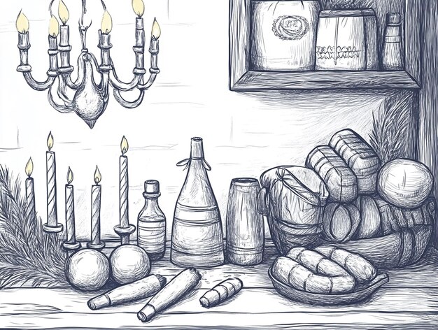 Photo hanukkah celebration concept