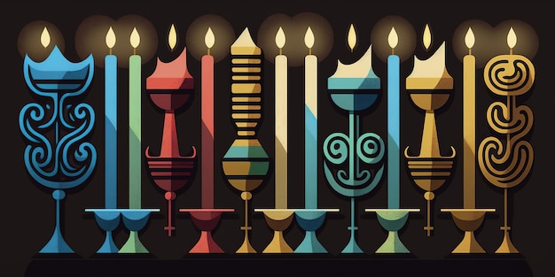 Hanukkah celebration scene for festival Jewish holiday Hanukkah background with traditional symbol