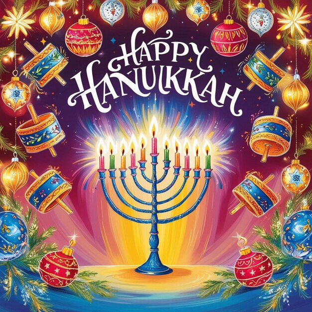 Hanukkah comes alive in this illustration