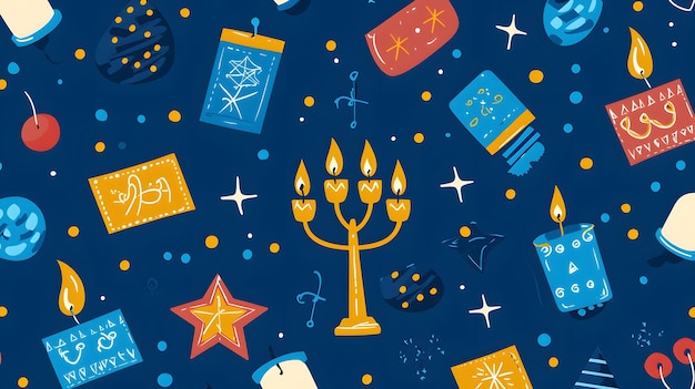 Photo hanukkahthemed seamless pattern for festive design projects