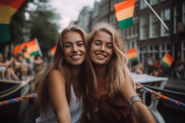 Happiness at LGBTQ Pride Parade in Amsterdam Amsterdam Pride Celebration