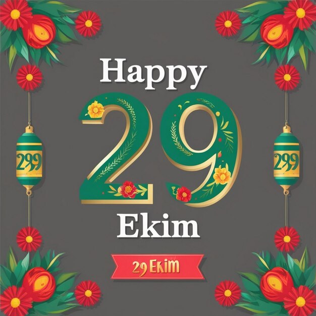 Photo happy 29 ekim celebration design illustration