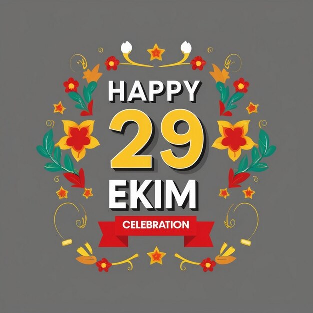 Photo happy 29 ekim celebration design illustration