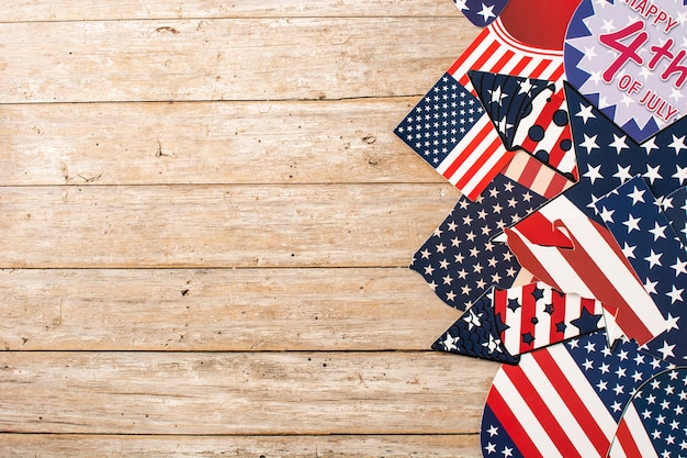 Happy 4th July ornament on wooden background