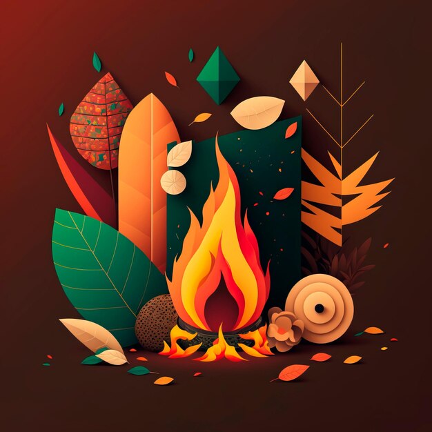 Happy abstract Lohri illustration background for Punjabi festival