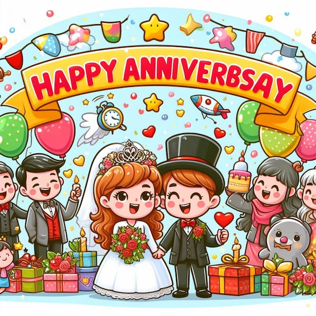 Happy Anniversary illustration