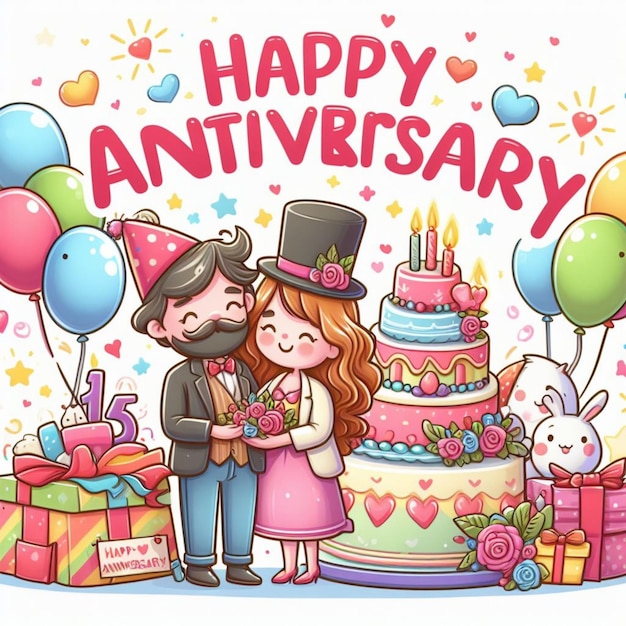 Happy Anniversary illustration