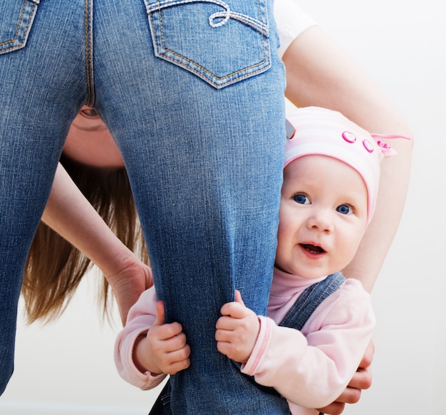 Happy baby with mother