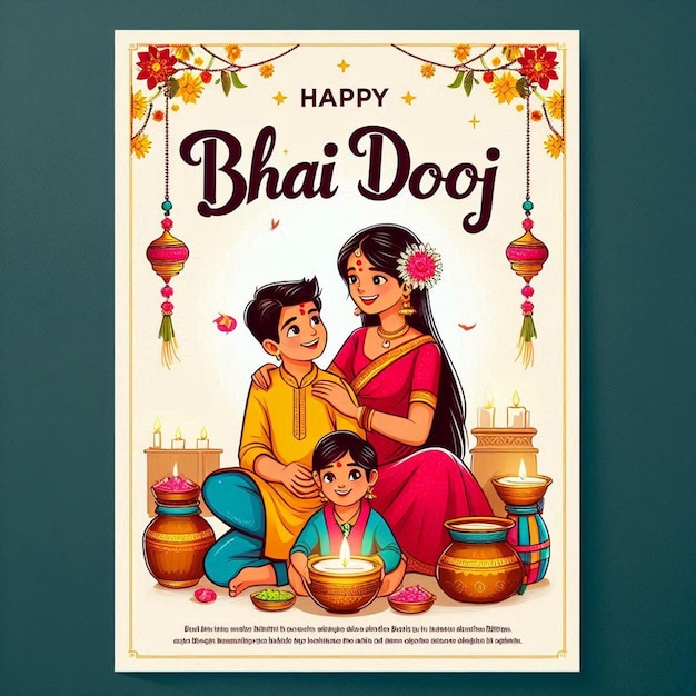 Photo happy bhai dooj indian festival celebration background