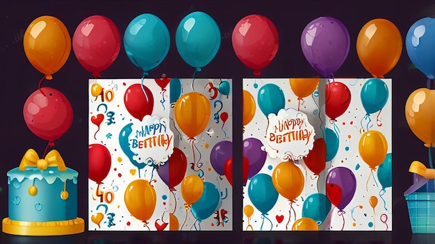 Photo happy birth day templates with balloon birth day banner happy birth day images birth day pictures