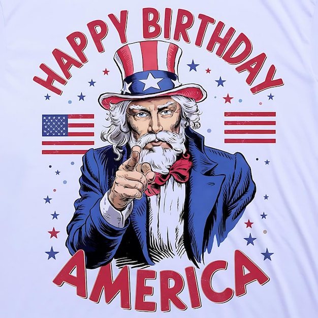 Happy Birthday America America flag tshirt typography design