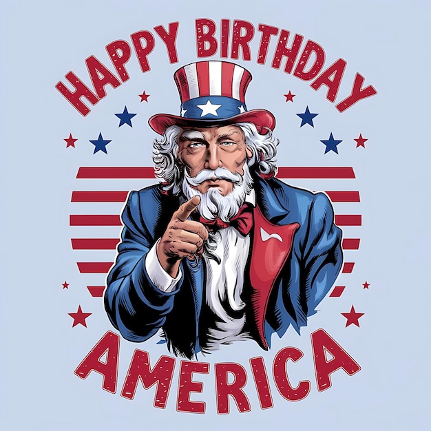 Happy Birthday America America flag tshirt typography design