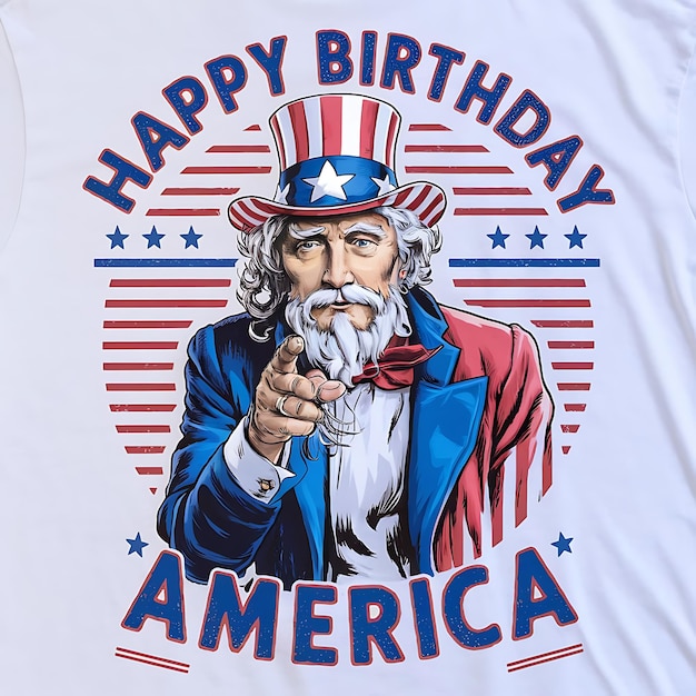 Happy Birthday America America flag tshirt typography design