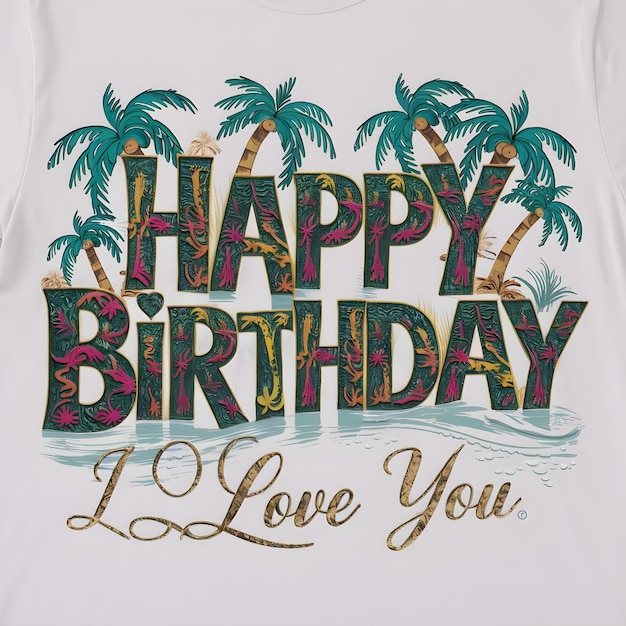 Happy Birthday background Greeting Card summer concept