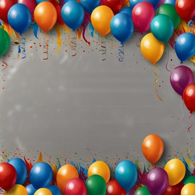 Happy Birthday banner of color party balloons