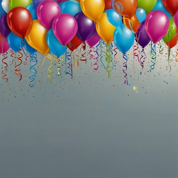 Happy Birthday banner of color party balloons