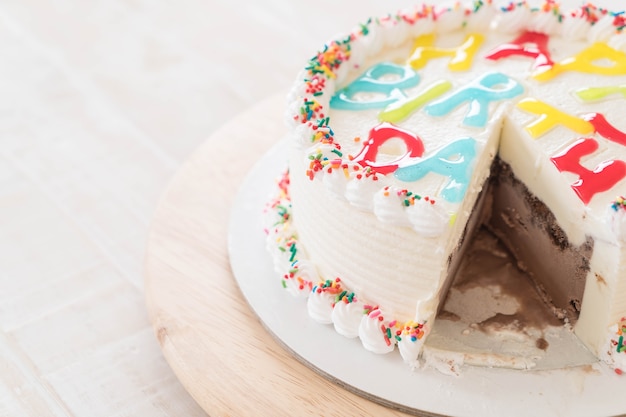 happy birthday cake on table