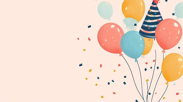 Happy Birthday Celebrate with Bright Balloons and Festive Cheer