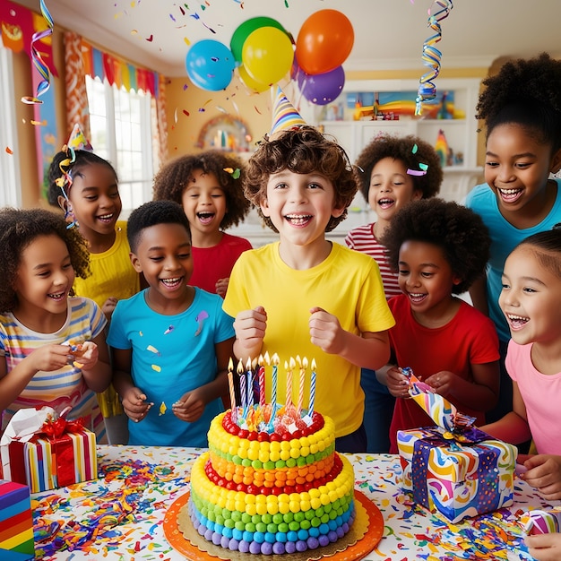 Happy Birthday frames isolated on background child birth day celebration