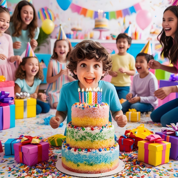 Happy Birthday frames isolated on background child birth day celebration