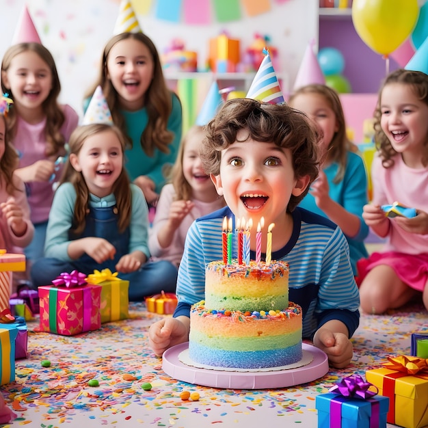 Happy Birthday frames isolated on background child birth day celebration