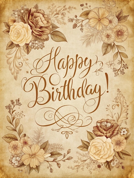 Photo happy birthday handwriting and element background