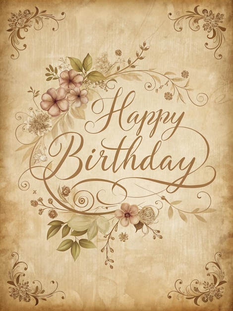 Photo happy birthday handwriting and element background