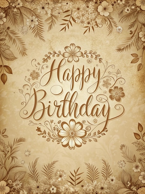 Photo happy birthday handwriting and element background