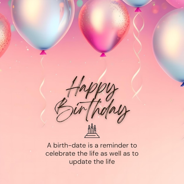 Happy birthday invitation card and Instagram social media post background