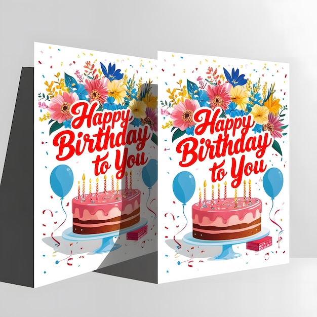 Photo happy birthday posters template