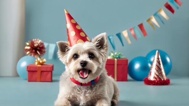 Happy Birthday to You A Festive Dog in a Party Hat