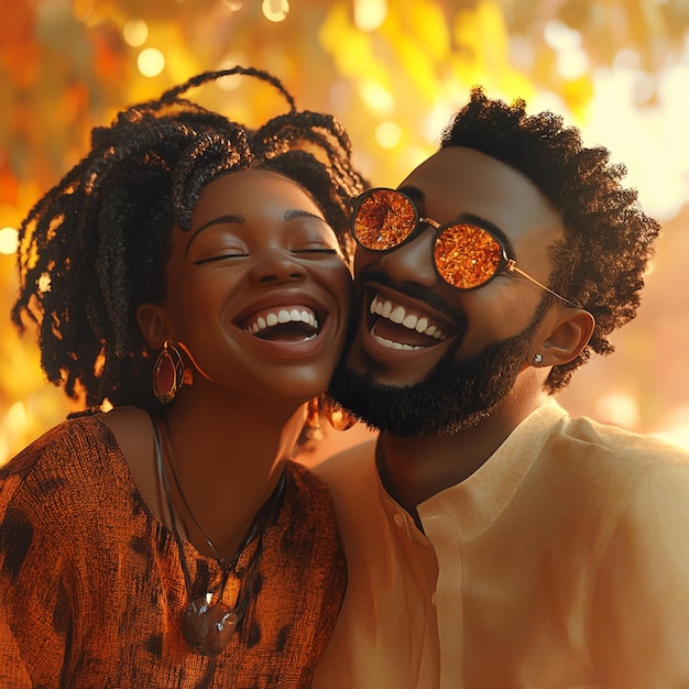 Photo happy black people illustration