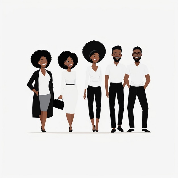 Photo happy black people illustration