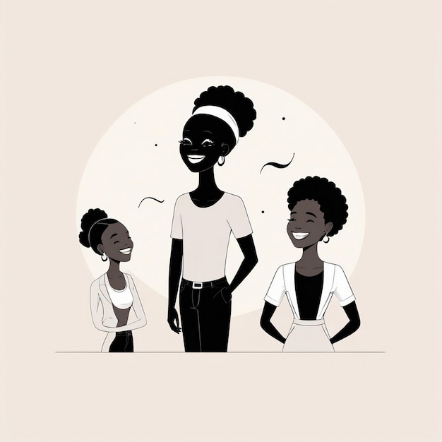 Photo happy black people illustration