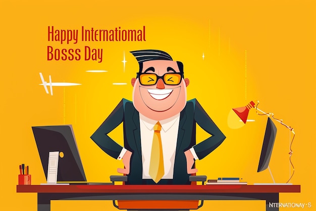 Photo happy bosss day vector illustration design