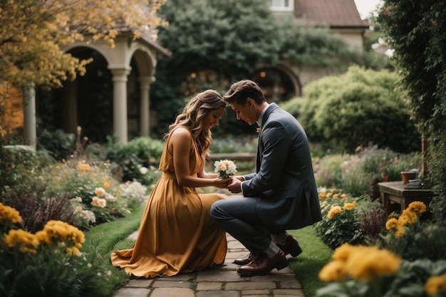 Happy bride and groom after wedding ceremony