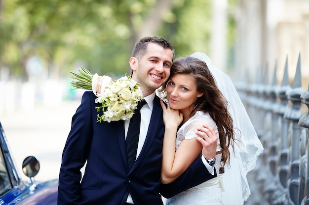 Happy bride and groom. Wedding couple