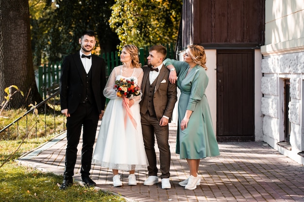 Happy bride and groom