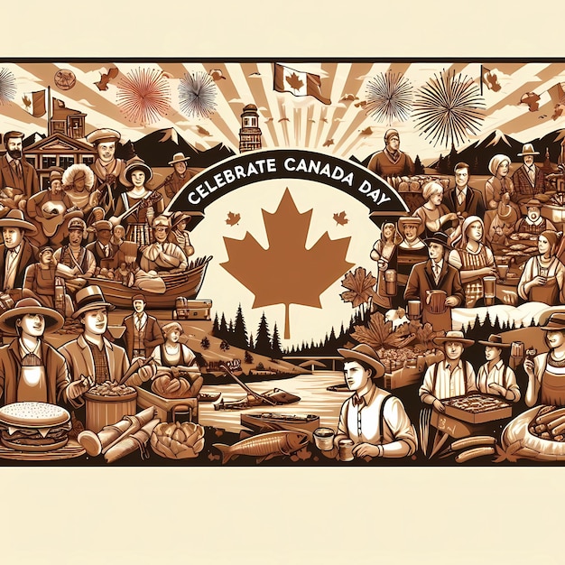 Happy Canada Day Landscape Banner